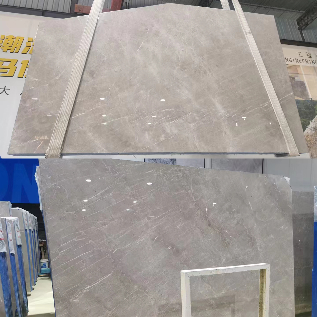 Luxury Fashion Light Grey Marble Slab For House Decoration Stone Projects Marble Furniture Villa Staircase