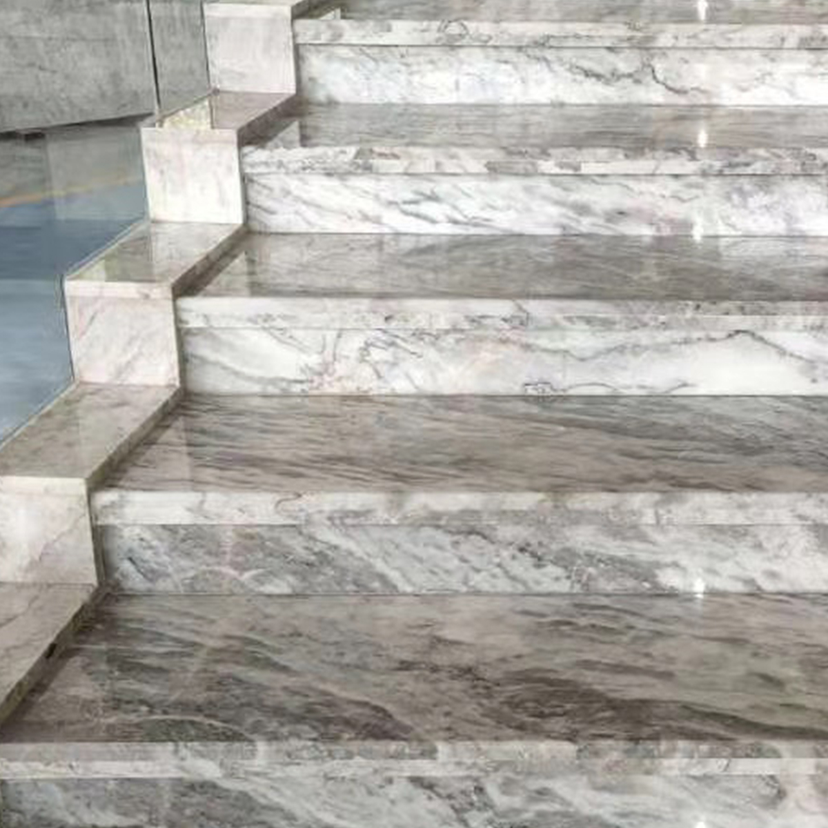 Luxury Helen White Marble Slab For Staircase Wall Background Panel Floor Tiles Kitchen Island Countertop Bathroom Vanity Sink House Decoration