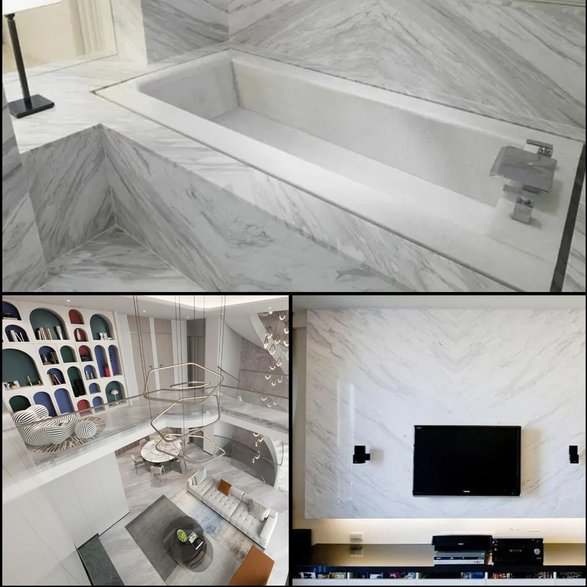 Luxury Jazz White Marble Slab For Villa Staircase Bathtubs Bathroom Vanity Floor Tiles Marble Kitchen Island Livingroom Background Wall Decor