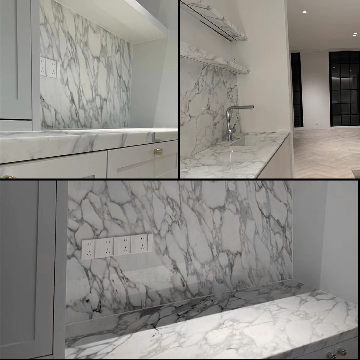 Luxury Calactta White Marble Slab For Interior Wall Panel Bathroom Vanity Sink Kitchen Island Countertop Floor Tiles Marble Cabinetry Veneer