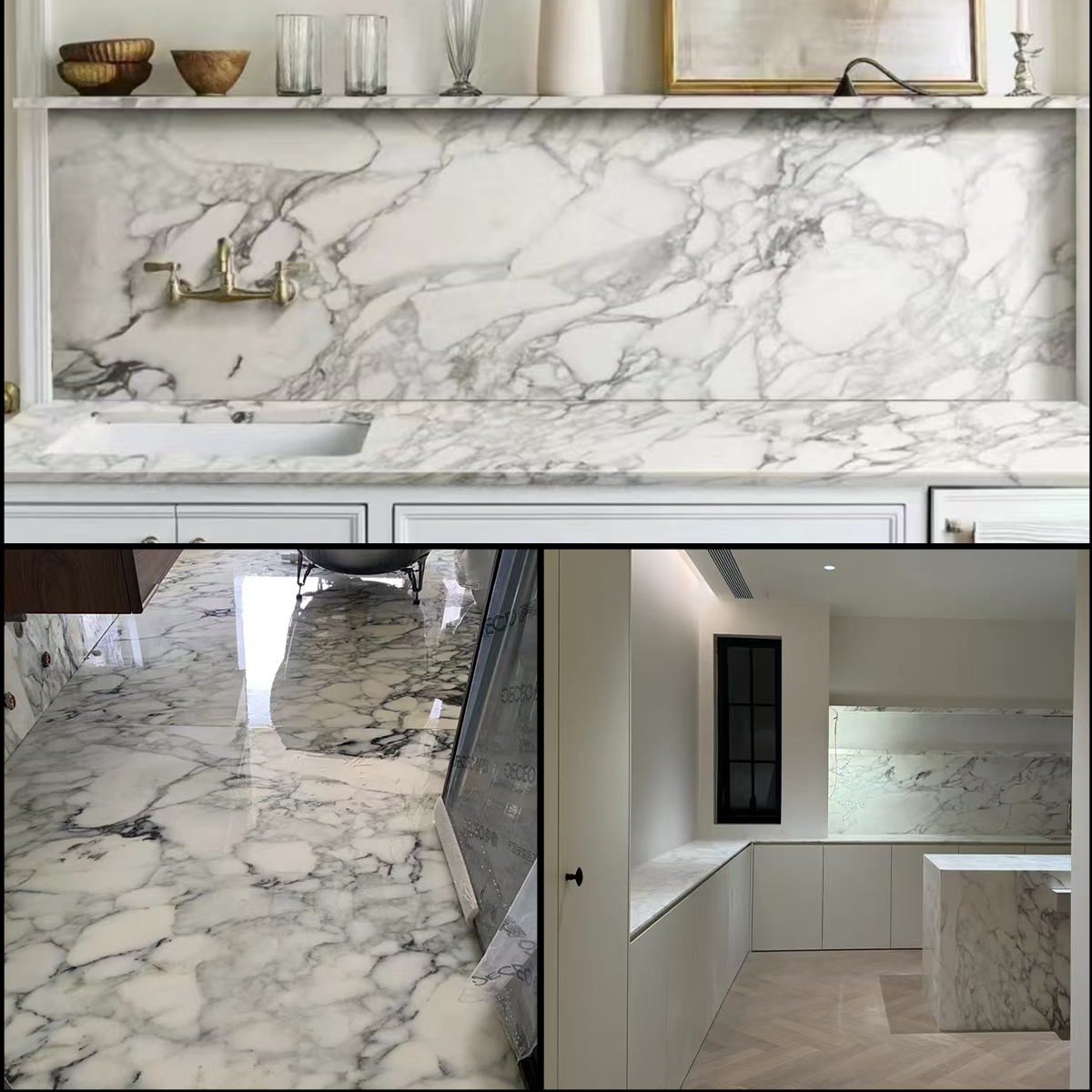 Luxury Calactta White Marble Slab For Interior Wall Panel Bathroom Vanity Sink Kitchen Island Countertop Floor Tiles Marble Cabinetry Veneer