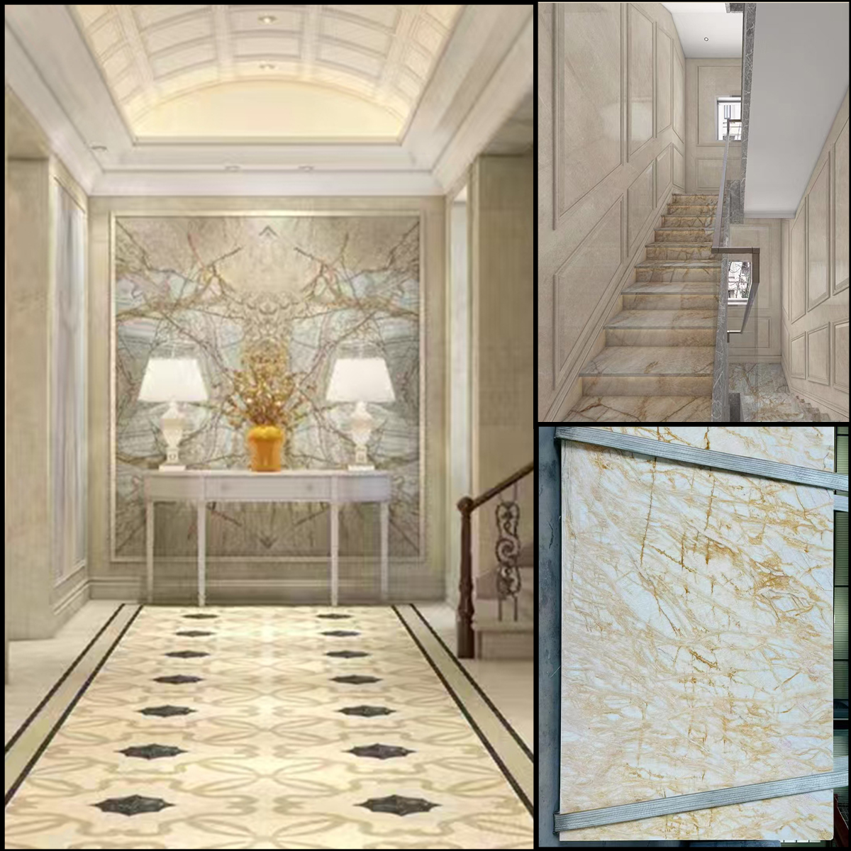 Luxury Rosin Yellow Onyx Slab Background Wall Panel Floor Tiles Staircase