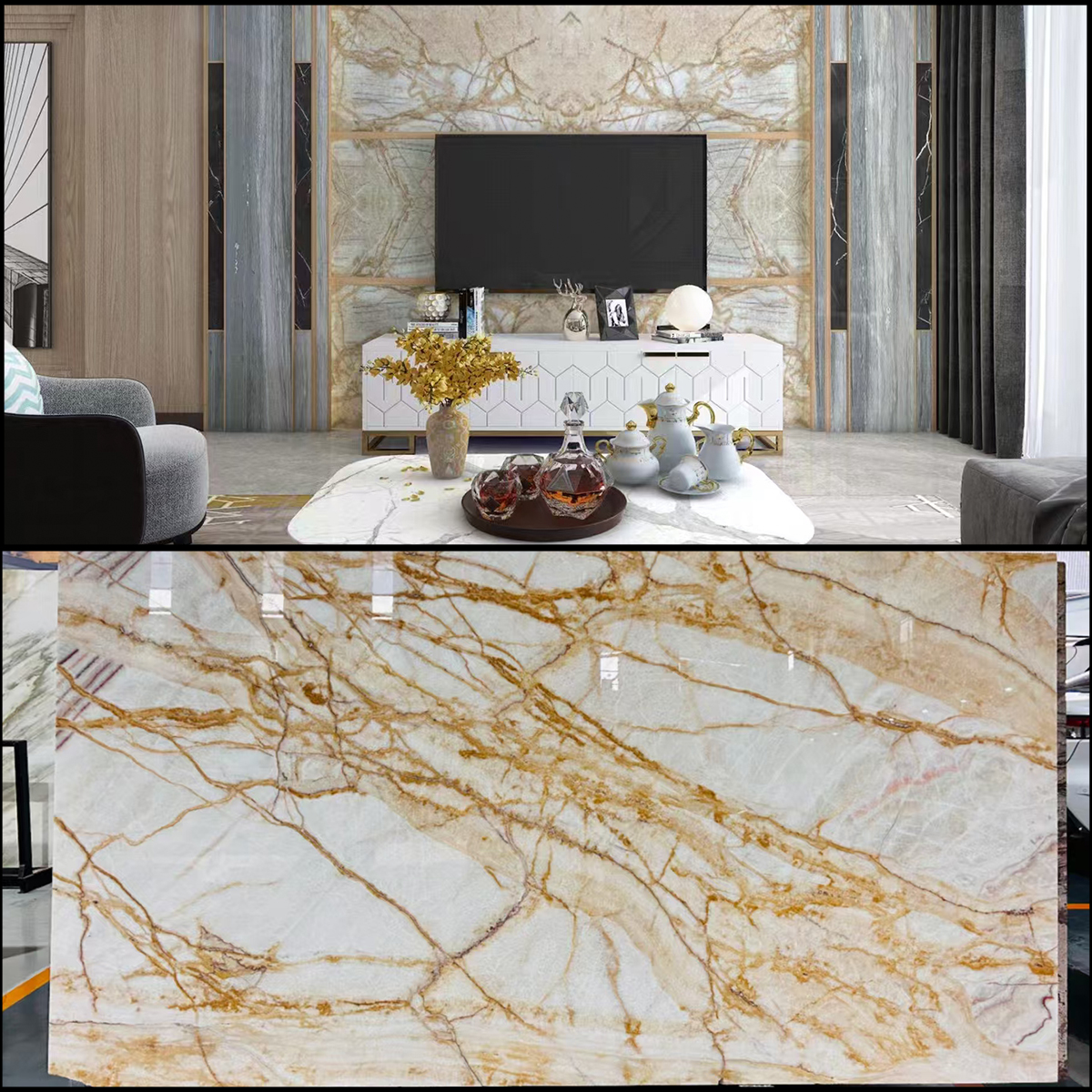 Luxury Rosin Yellow Onyx Slab Background Wall Panel Floor Tiles Staircase