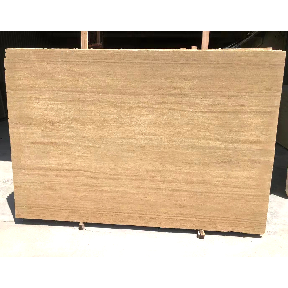 Luxury Wabi-sabi Style Yellow Travertine Slab For Kitchen Island Countertop Wash Basin Sink