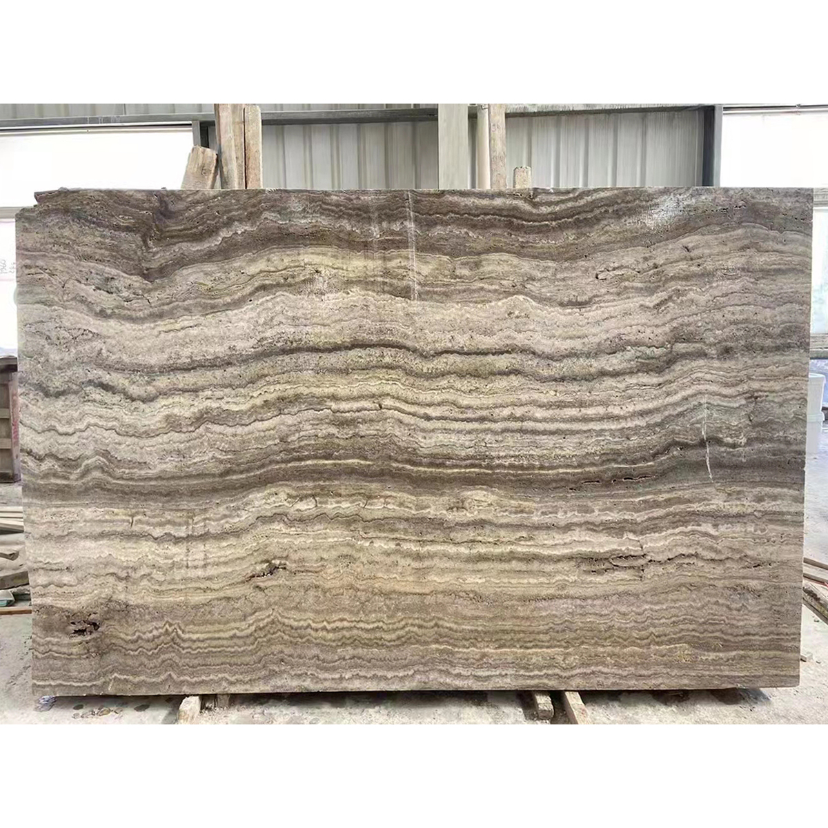 Wabi-sabi Style Italy Sliver Grey Travertine Salb For Wash Basin Wall Panel Floor Tiles Livingroom Decoration Kitchen Island Countertop