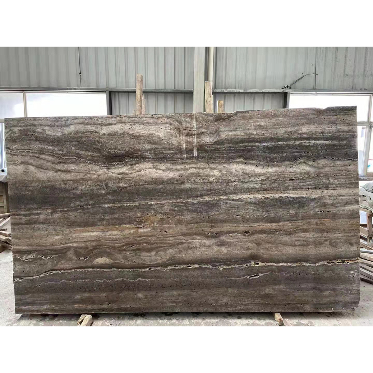 Wabi-sabi Style Italy Sliver Grey Travertine Salb For Wash Basin Wall Panel Floor Tiles Livingroom Decoration Kitchen Island Countertop