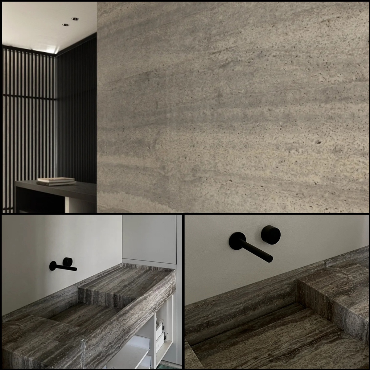 Wabi-sabi Style Italy Sliver Grey Travertine Salb For Wash Basin Wall Panel Floor Tiles Livingroom Decoration Kitchen Island Countertop