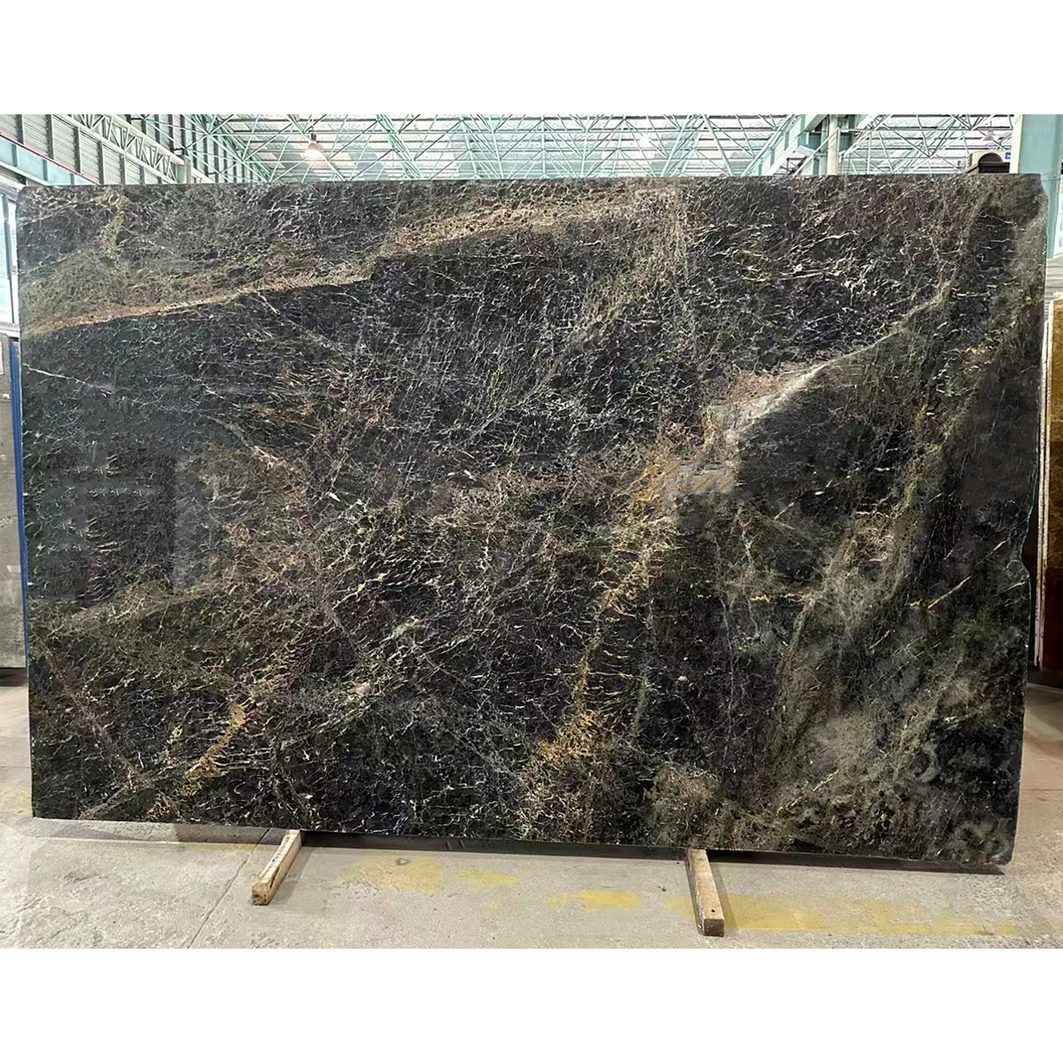 Luxury Black Blue Veins Marble Slab For Livingroom Floor Tiles Wall Decor Staircase Stone Engineering