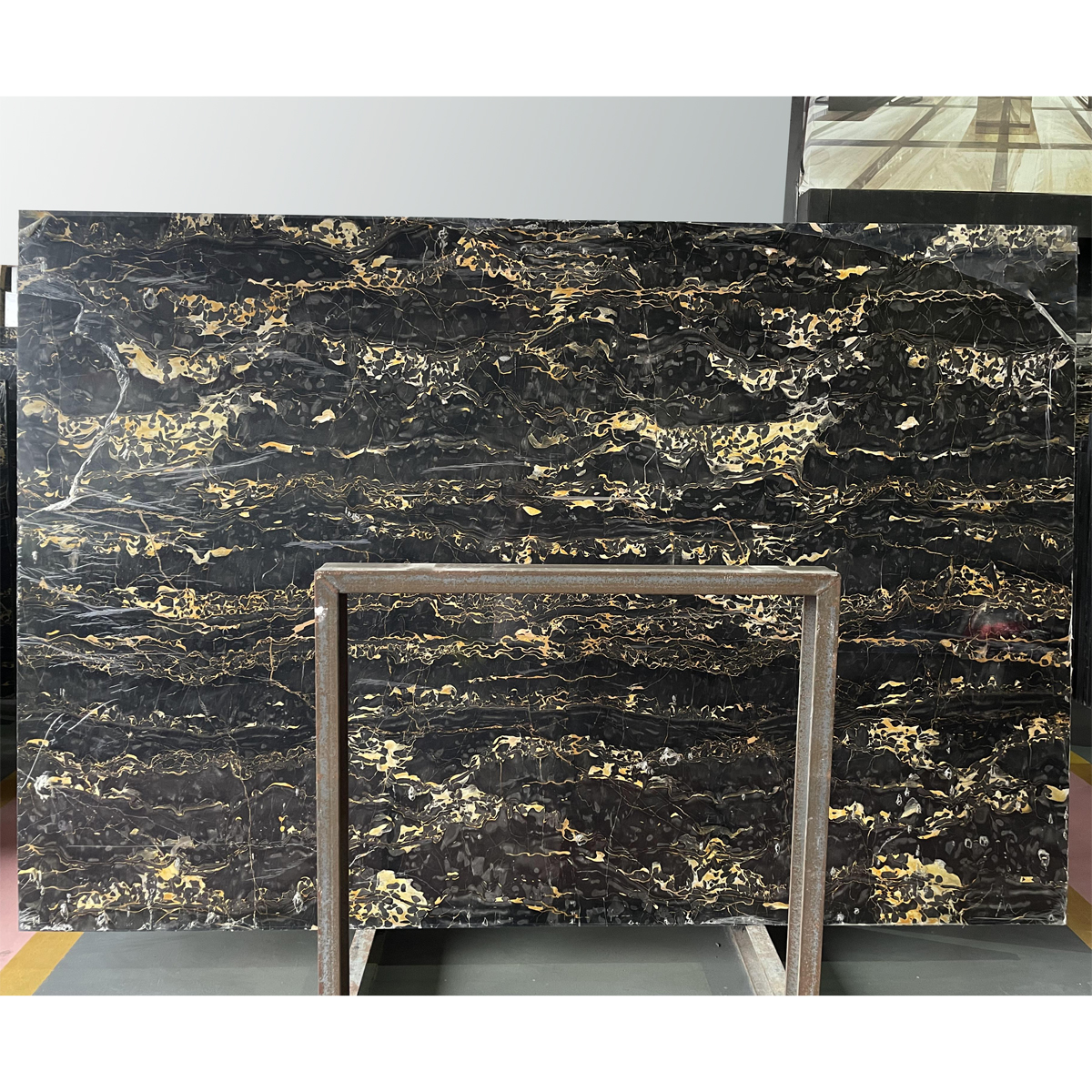 Natural Athens Black Golden Flower Marble Slab For Kitchen Countertop Villa Decoration Bathroom Vanity Decor