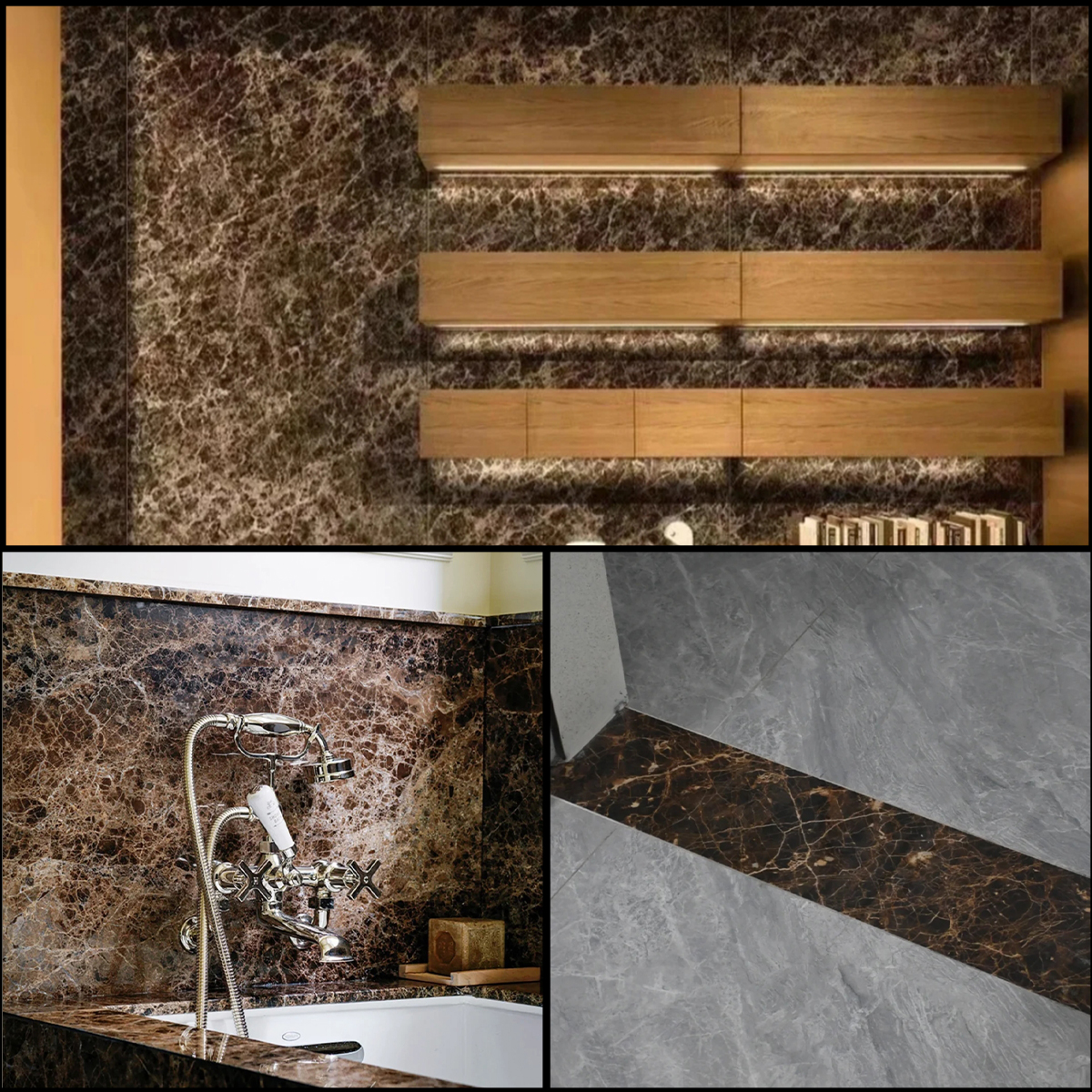 Natural Dark Brown Net Marble Slab For Bar Decoration Staircase Wall Panel Kitchen Island Countertop