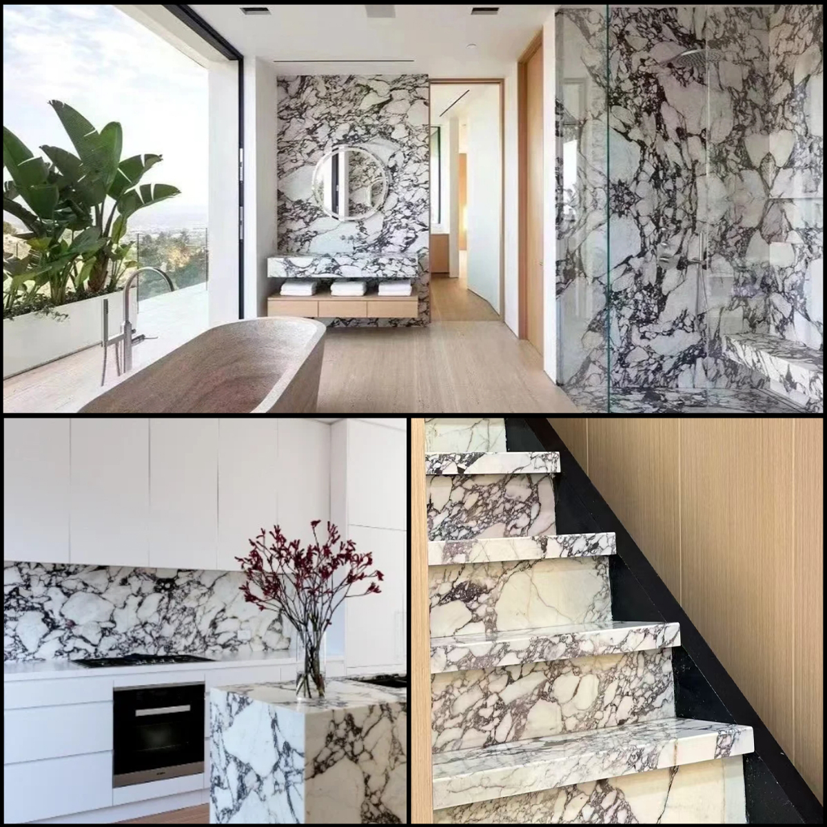 Luxury Calactta Viola Marble Flor Staircase Kitchen Island Countertop Wall Panel Home Furniture Bathroom Vanity Bathtub House Decoration