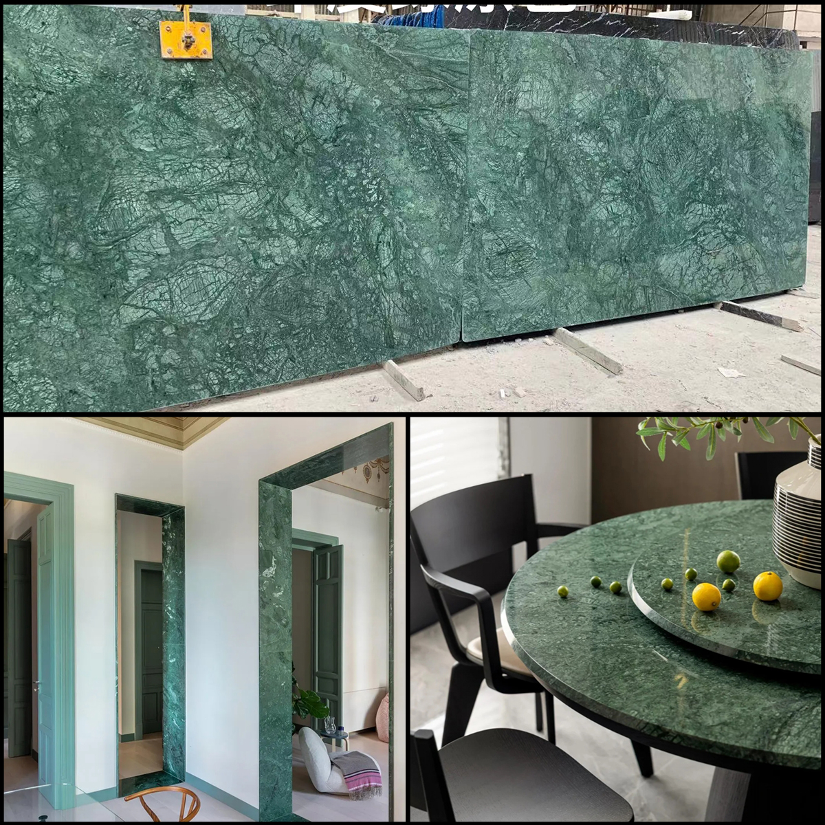 Luxury India Dark Green Marble Slab For Wall Panel Floor Tiles Bathroom Vanity Home Furniture Dining Table