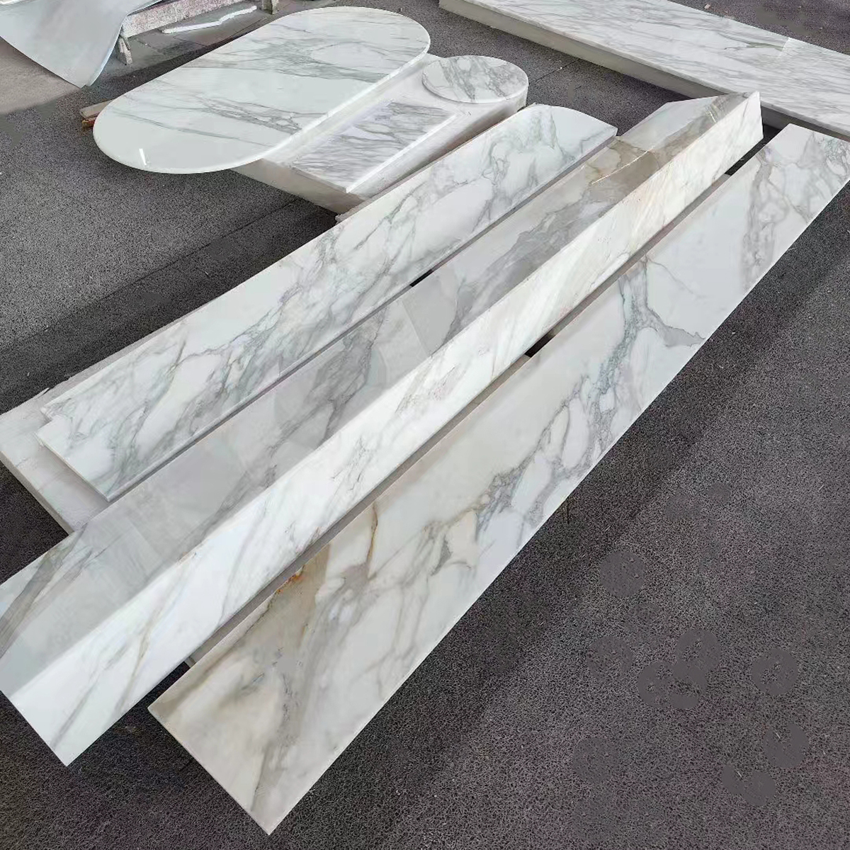 Luxury Calactta White Marble Slab For Interior Wall Panel Bathroom Vanity Floor Tiles Kitchen Island Countertop Home Furniture