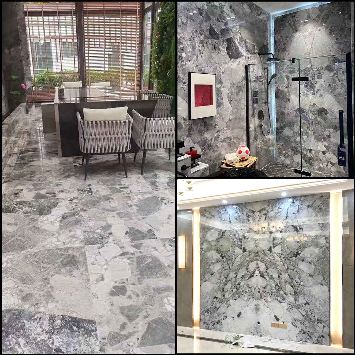 Luxury Oreo Grey Marble Slab For Wall Panel Floor Tiles House Decoration Coffee Table Furniture Countertop