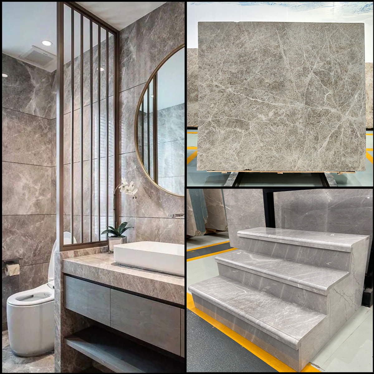 Luxury Castle Grey Marble For Villa Staircase Floor Tiles Luxury Store Decoration Wall Panel Marble Furniture