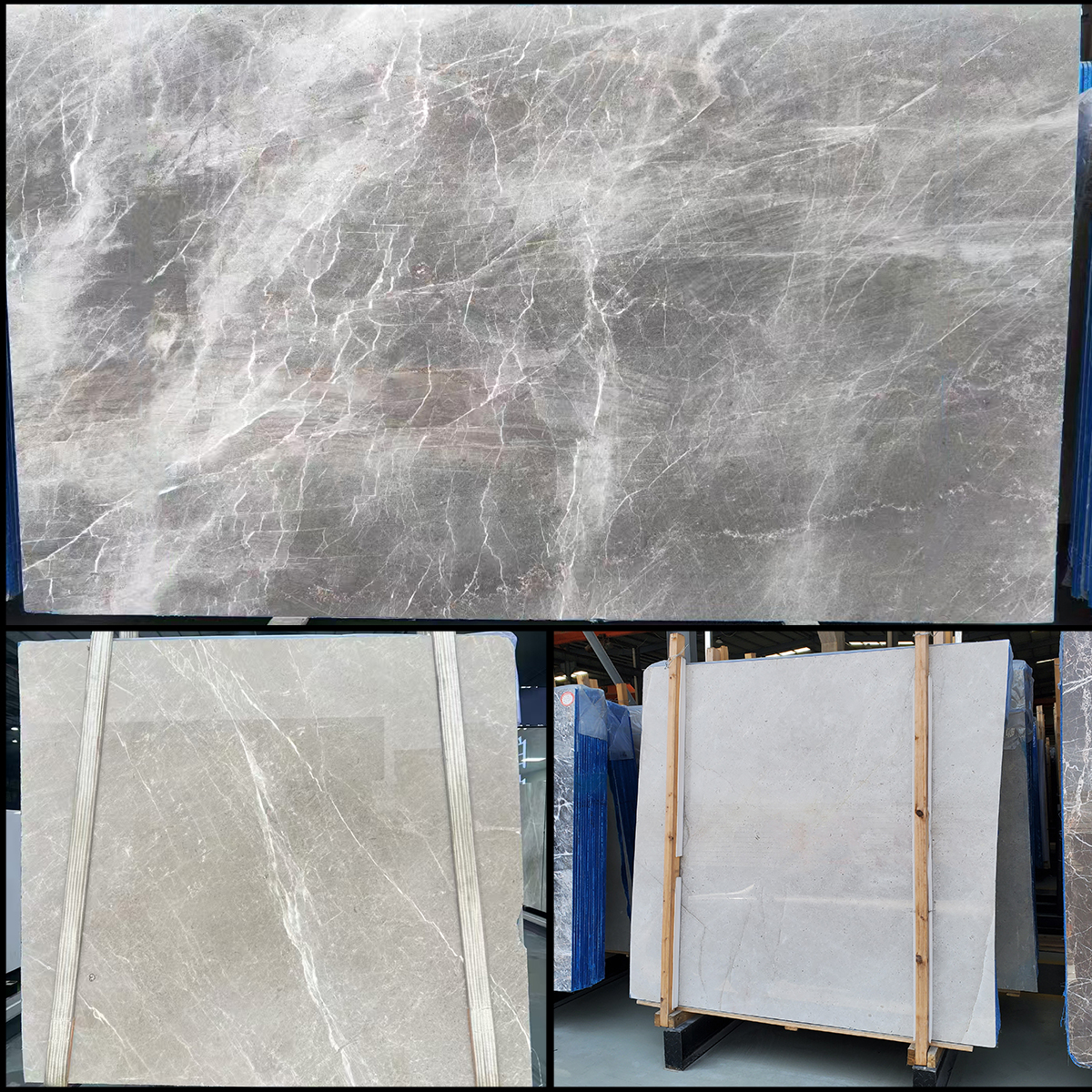 Luxury Tundra Grey Marble Slab For Bathroom Vanity Floor Tiles Wall Panel Luxury Store Decor