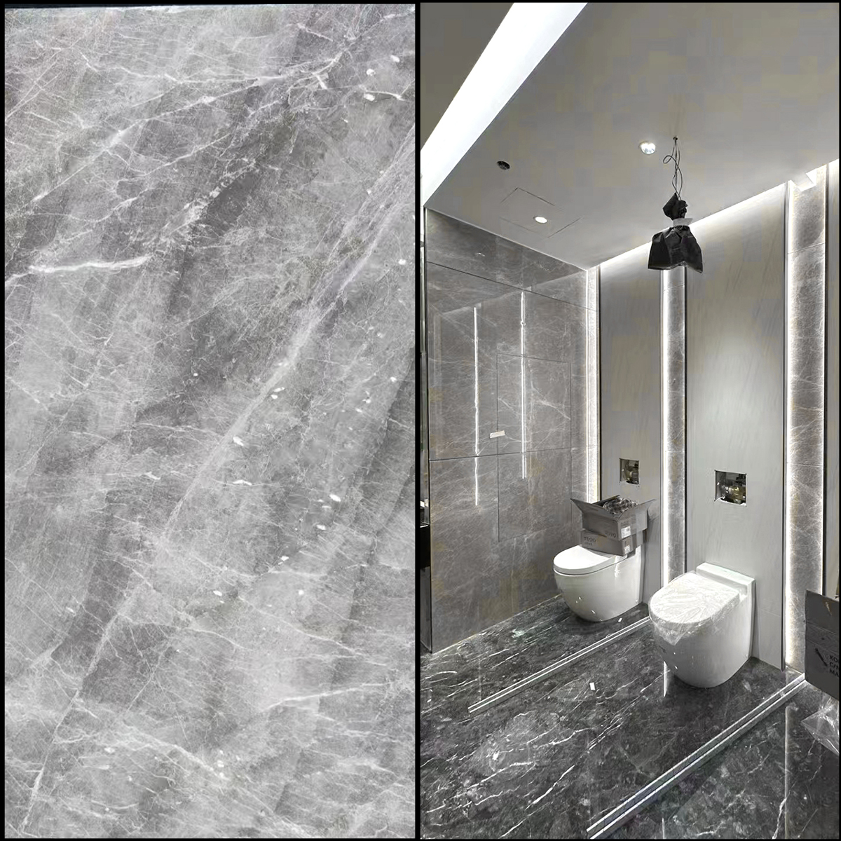 Luxury Tundra Grey Marble Slab For Bathroom Vanity Floor Tiles Wall Panel Luxury Store Decor