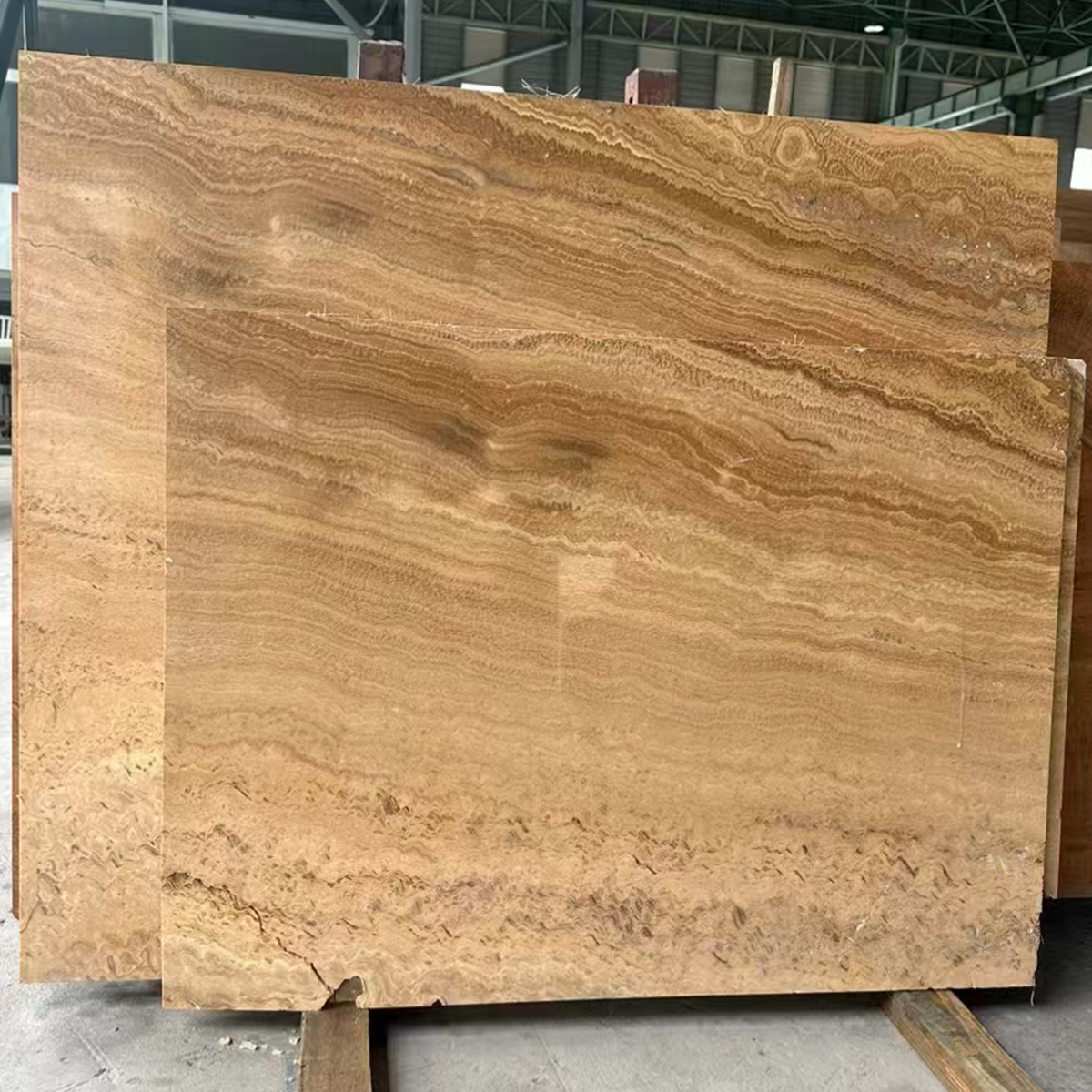 Best Grade Yellow Wood Grain Beige Marble For Wall Panel Floor Tiles Kitchen Countertop