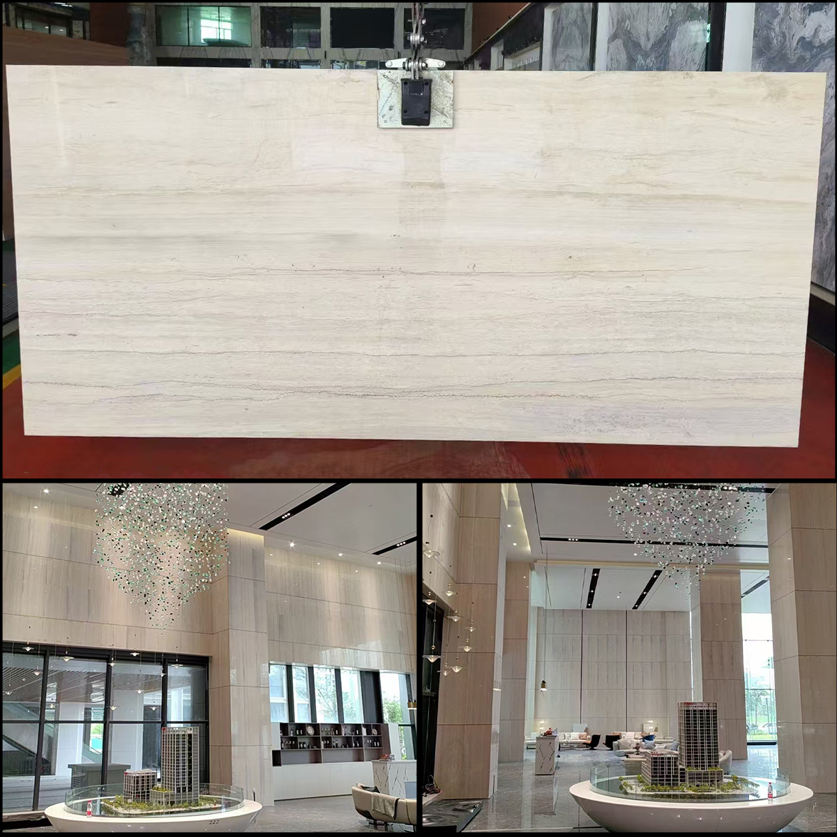 Luxury Wabi-sabi Style Ginkgo Wood Grain Marble For Wall Panel Floor Tiles Marble Venner