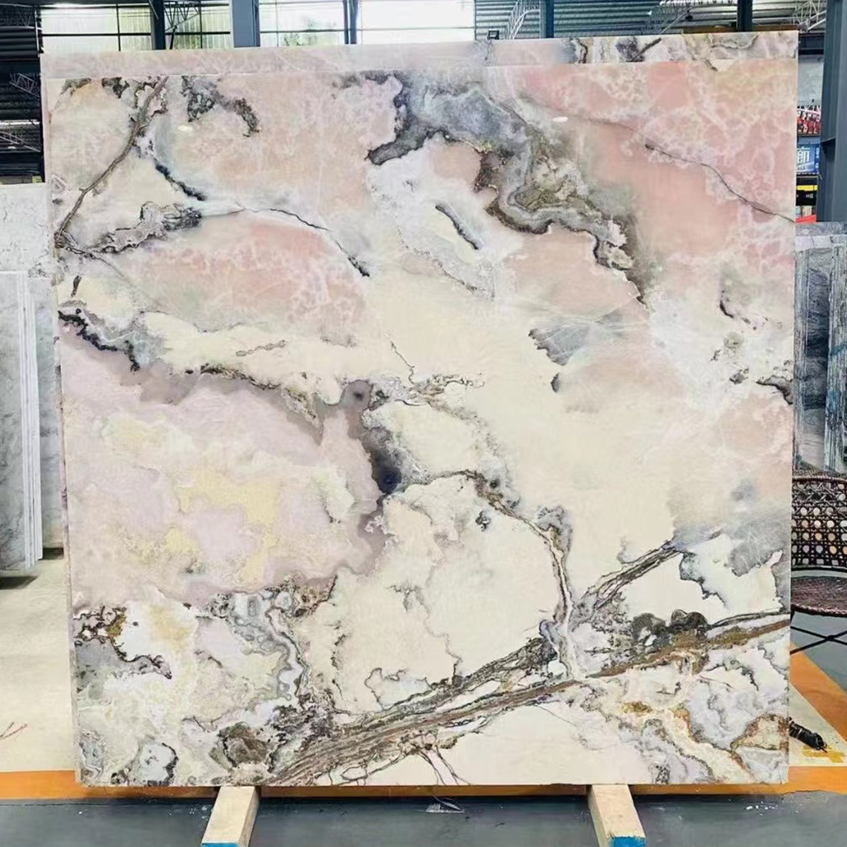  Luxury Pink Viola Onyx Slab For House Decoration Villa Staircase Onyx Handcrafts Kithcen Island Countertop