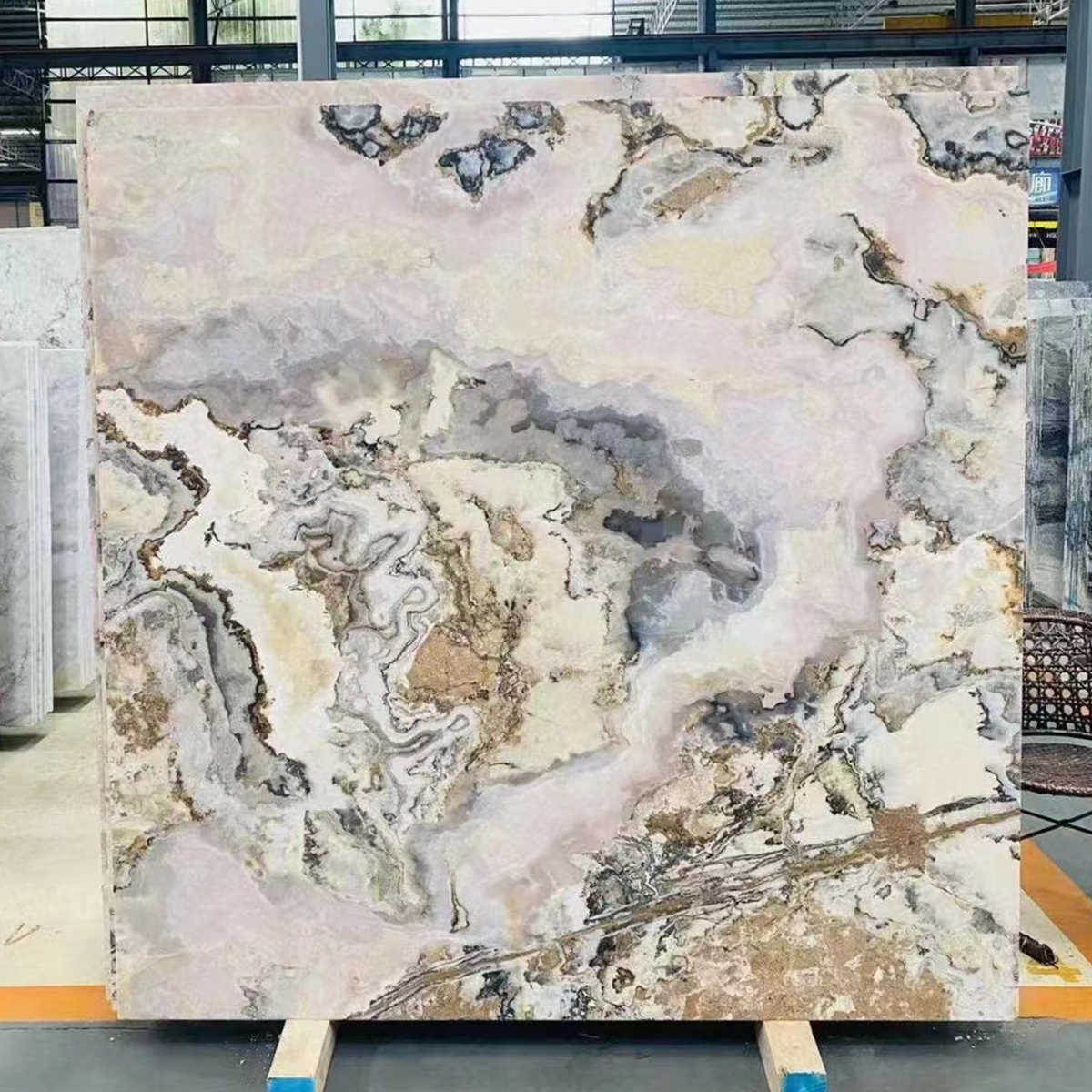  Luxury Pink Viola Onyx Slab For House Decoration Villa Staircase Onyx Handcrafts Kithcen Island Countertop