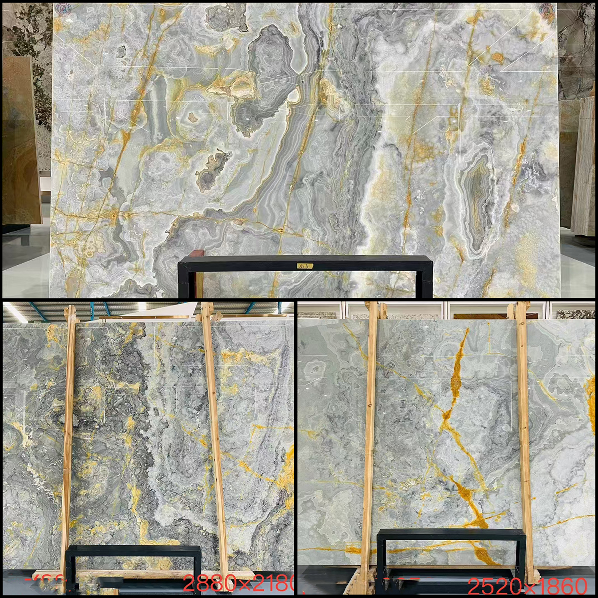 Luxury Golden Ink Onyx Slab For Kitchen Island Countertop Wall Panel Floor Tiles Luxury Store Decoration