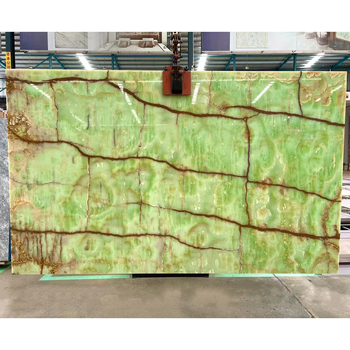 Natural Iran Green Onyx Slab For Livingroom Floor Tiles Wall Panel Onyx Furniture