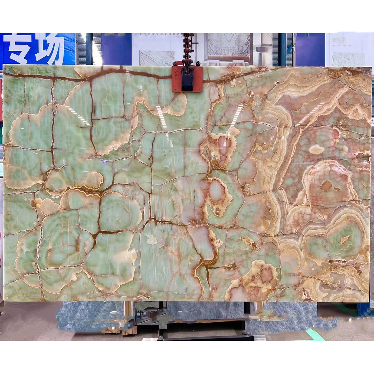 Natural Iran Green Onyx Slab For Livingroom Floor Tiles Wall Panel Onyx Furniture