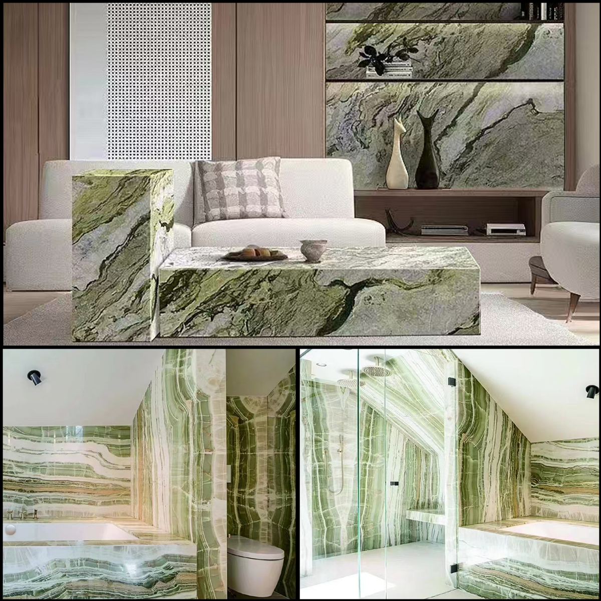 Modern Light Green Marble For Home Decor Luxury Furniture Wall Panel 