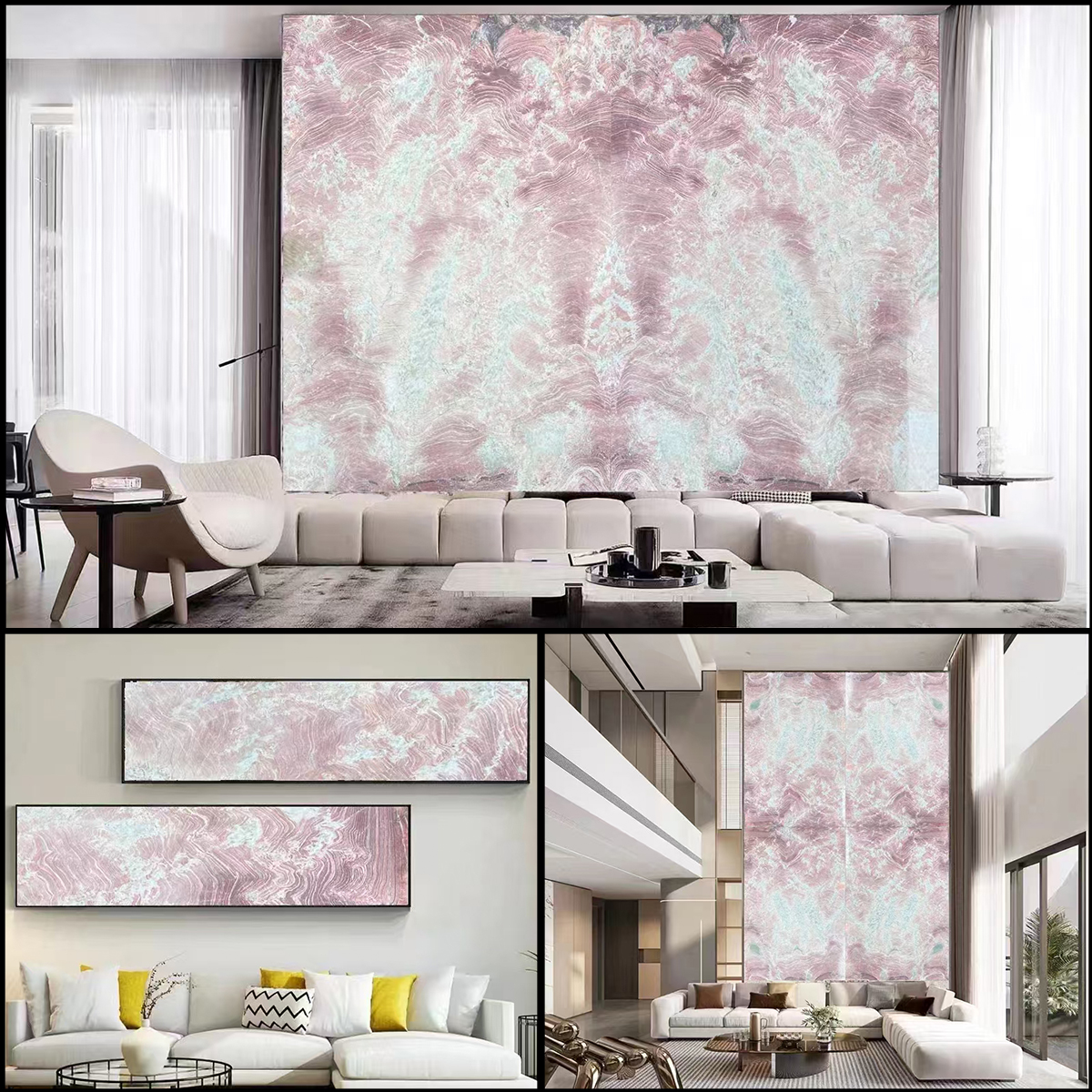 Luxury 100% Natural Phoenix Rainbow Pink Marble Slab For Wall Panel Kitchen Countertop Bathroom Livingroom Floor TIles