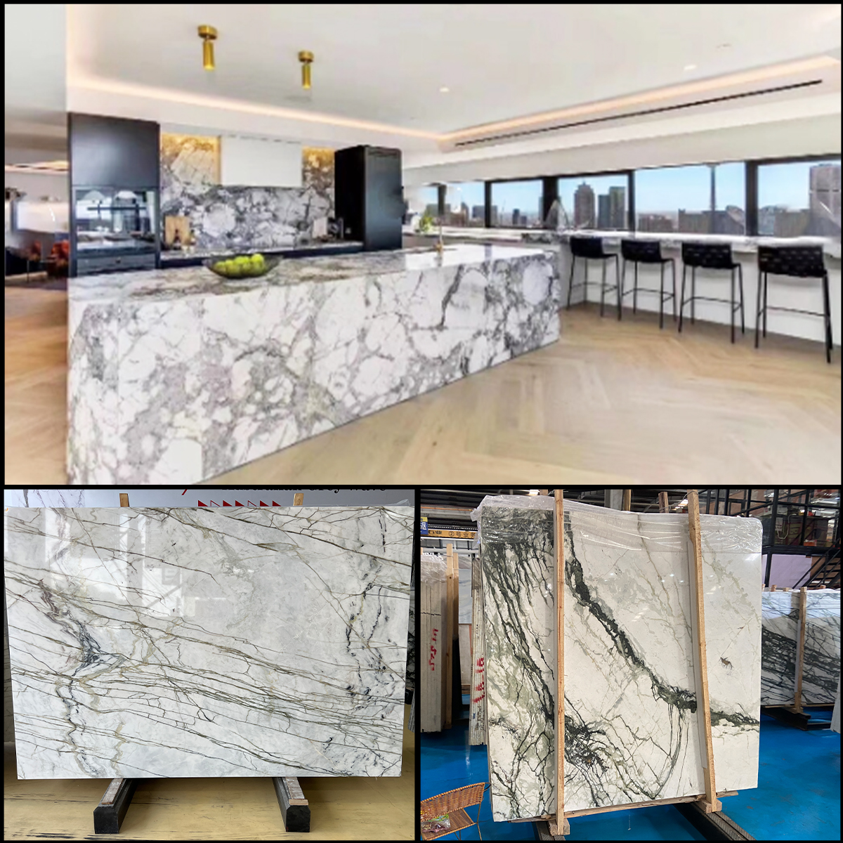 Natual Luxury Calactta Verde Marble Slab For Kitchen Countertop Wall Decor Floor Tiles Staircase