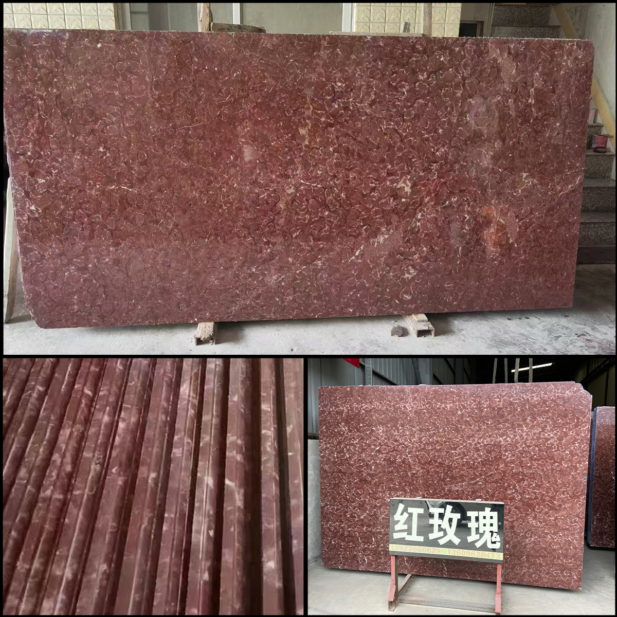 Natural Luxury Royal Red Rose Marble Veneer For Wall Decor Kitchen Countertop Home Furniture