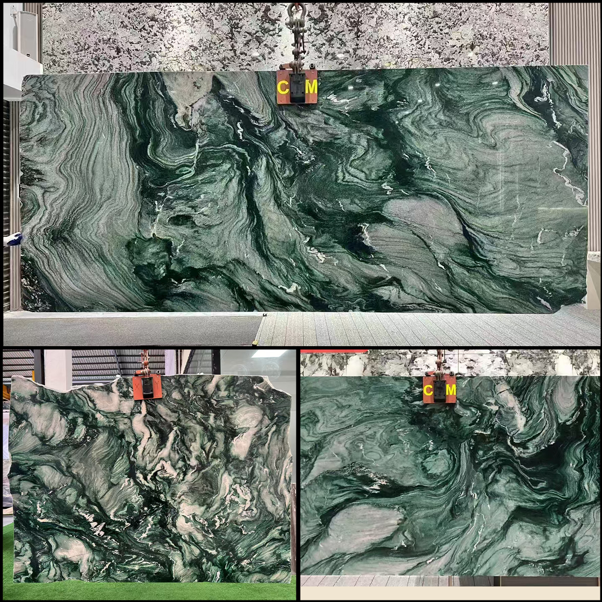 Luxury Natural Aurora Green Marble For Luxury Hotel Villa Decoration