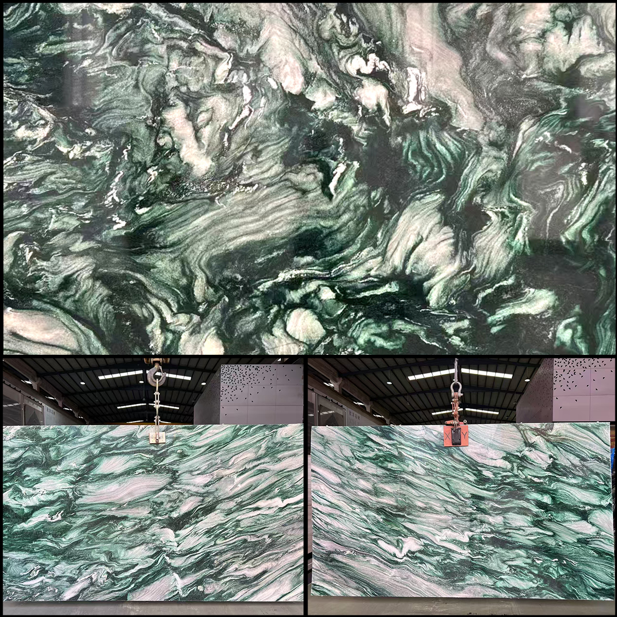 Luxury Natural Aurora Green Marble For Luxury Hotel Villa Decoration