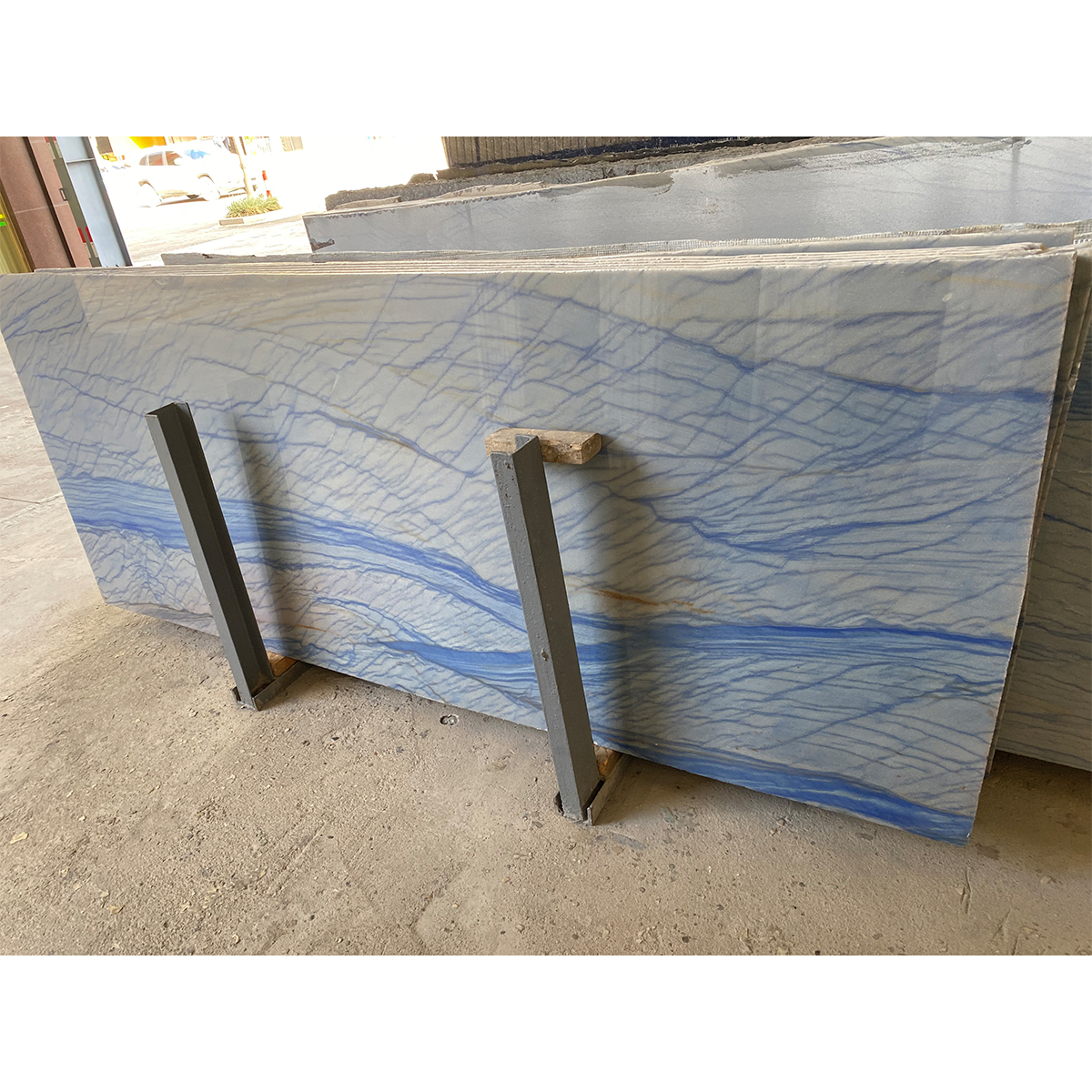 Luxury Natural Stone Customize Brazilian Gemstone Blue Marble Slab