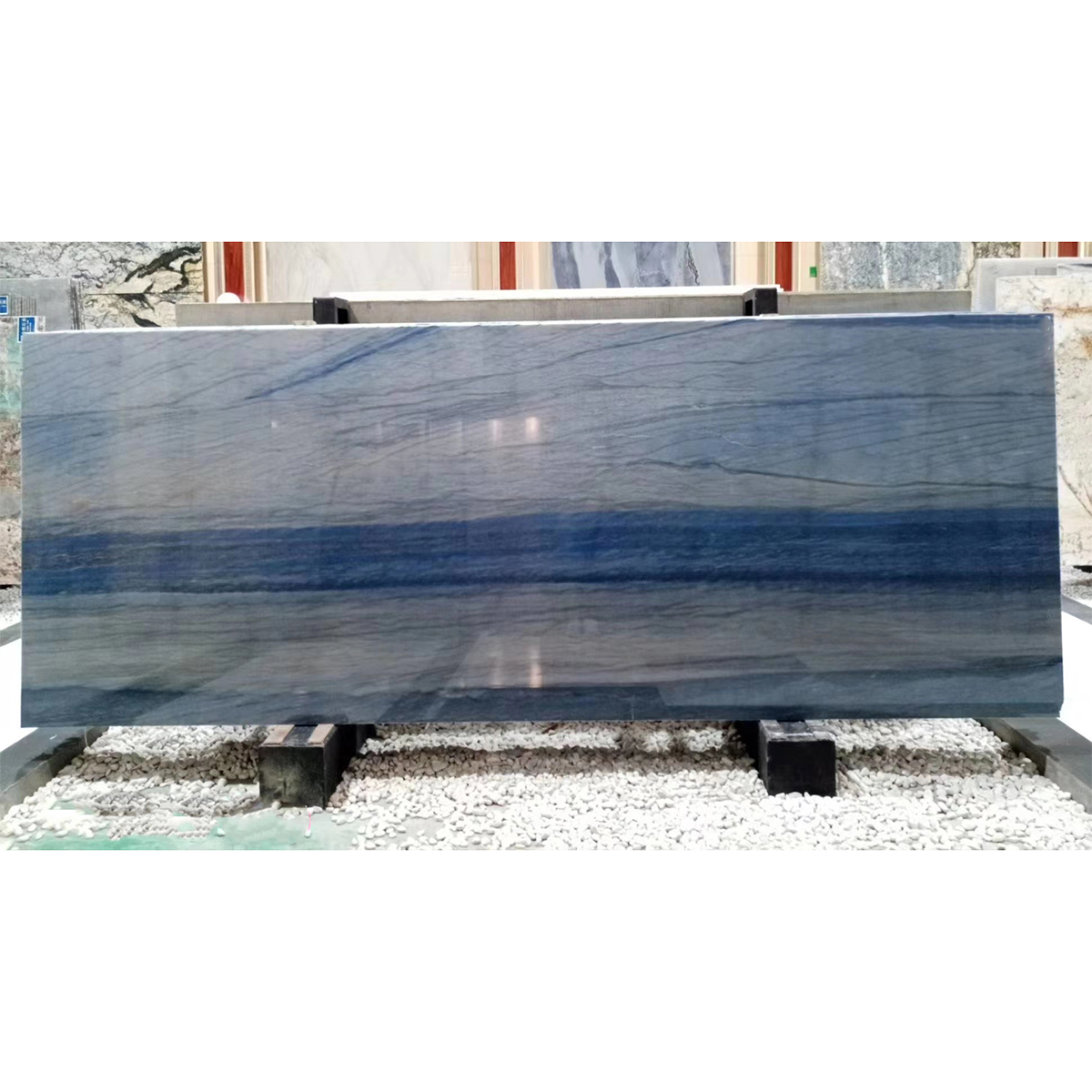 Luxury Natural Stone Customize Brazilian Gemstone Blue Marble Slab