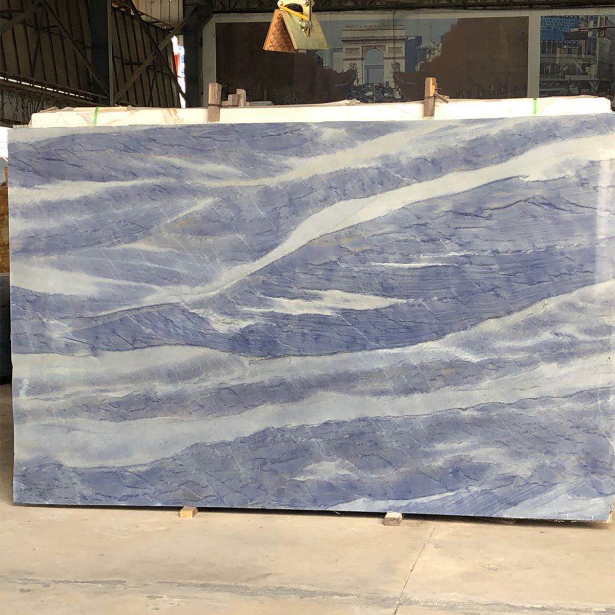 Luxury Natural Stone Customize Brazilian Gemstone Blue Marble Slab