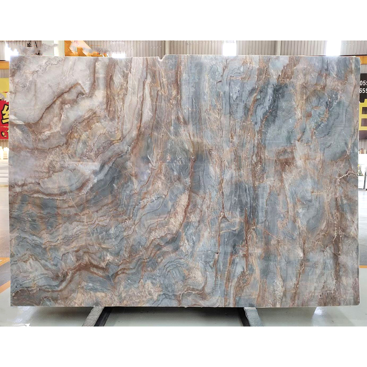 Luxury Customize Size Blue Impression Marble Slab For Wall Decor Romm Furniture Bathroom Livingroom Floor Tiles