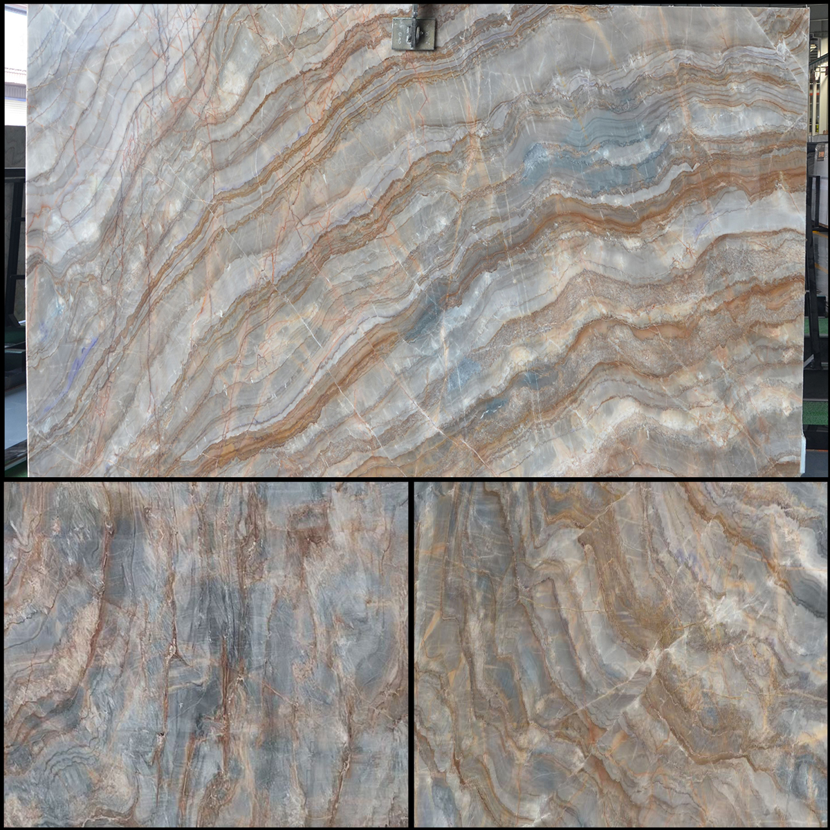 Luxury Customize Size Blue Impression Marble Slab For Wall Decor Romm Furniture Bathroom Livingroom Floor Tiles