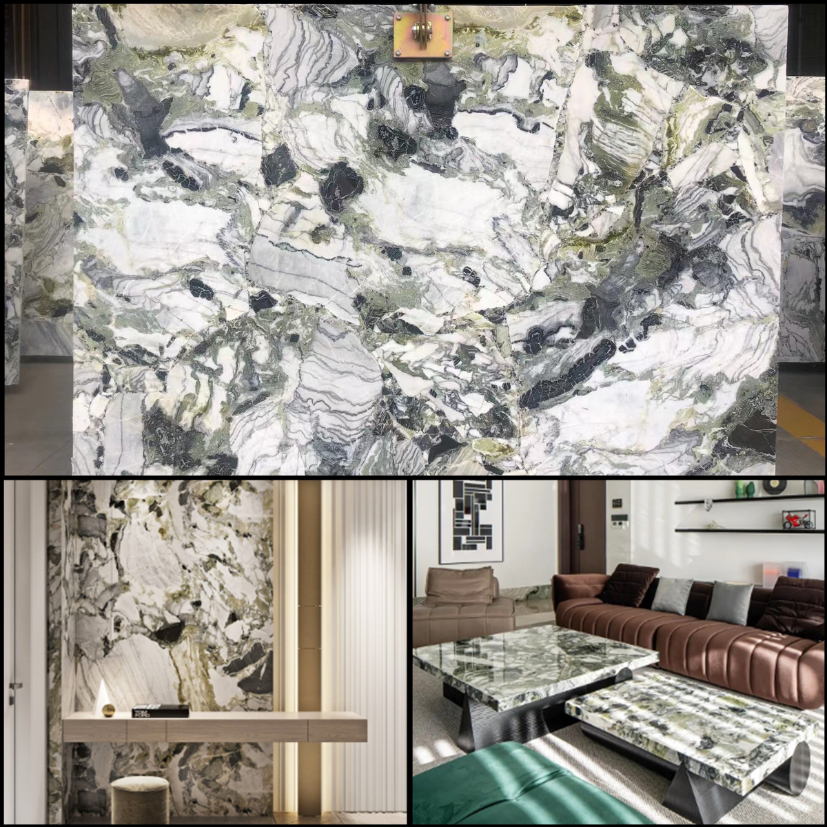 Luxury Grade Cold Jade Marble For Floor Tiles Marble Veneer Wall Decor