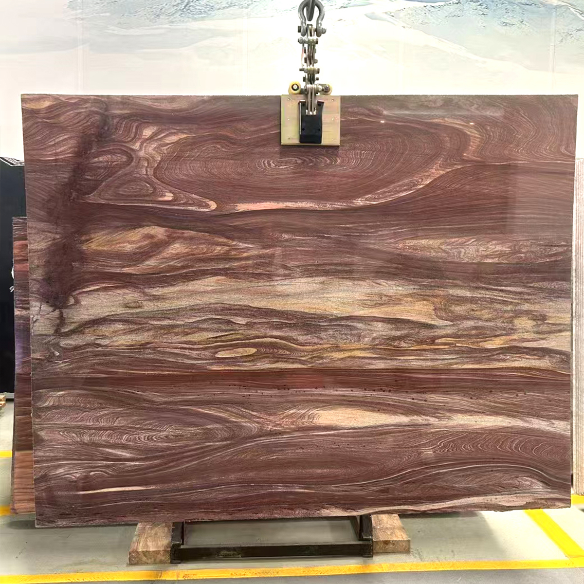 Natural Sandalwood Grain Red Marble For Stone Porjects Villa Stair Furniture Home Decor