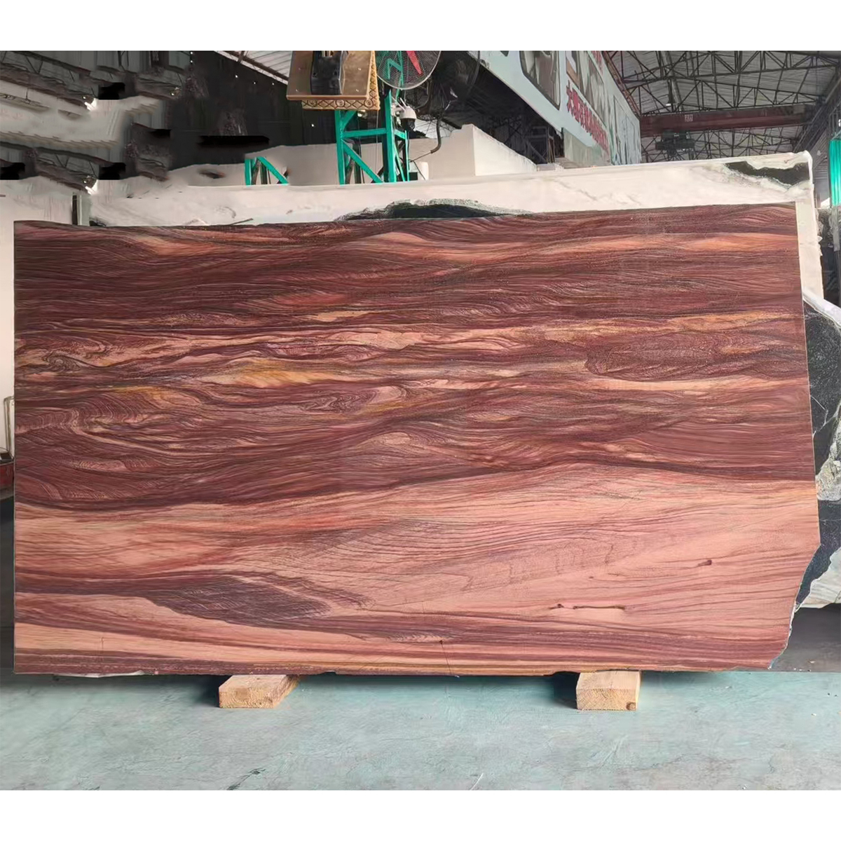 Natural Sandalwood Grain Red Marble For Stone Porjects Villa Stair Furniture Home Decor