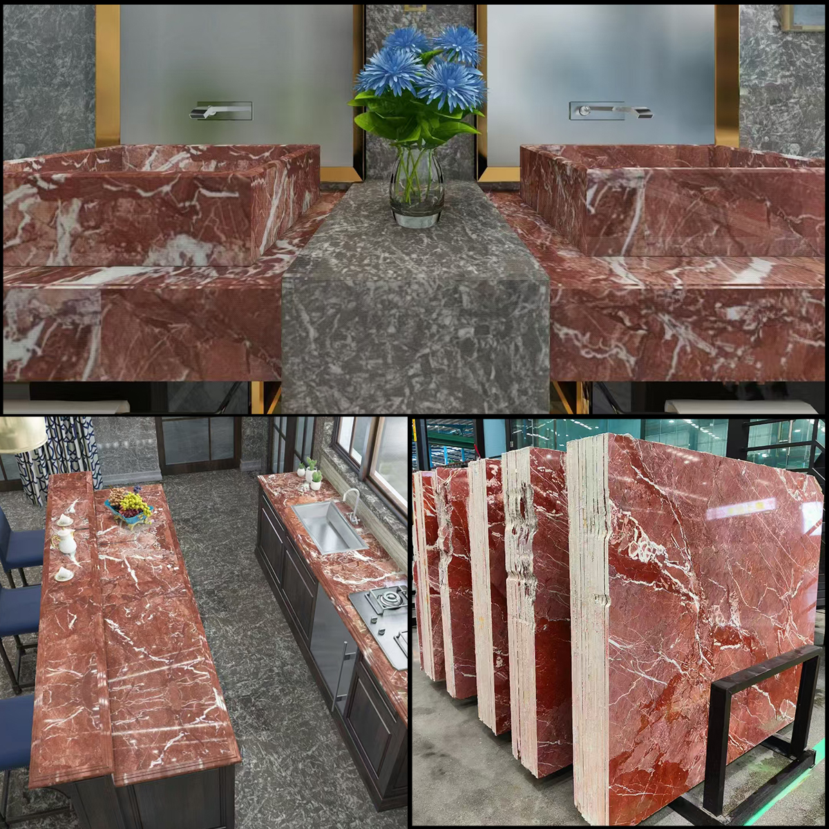 Luxury Athens Red Marble For Kitchen Countertop Furniture Wall Panel Staircase