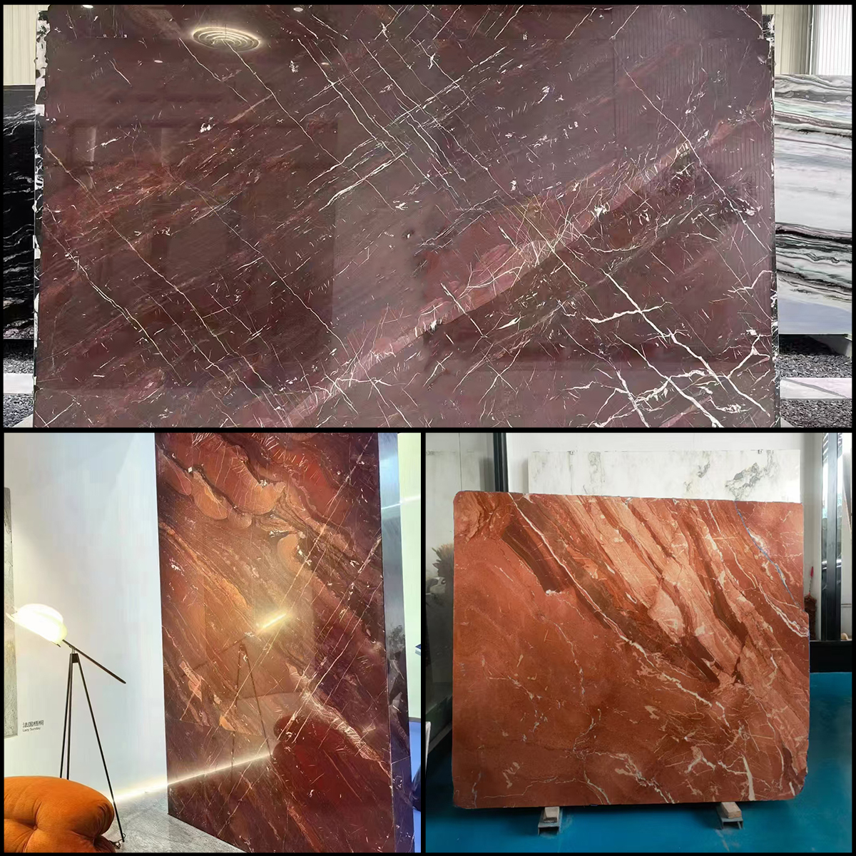 Natural Luxury Stone French Red Marble Slab For Kitchen Countertop Floor Tiles Staircase Wall Panel