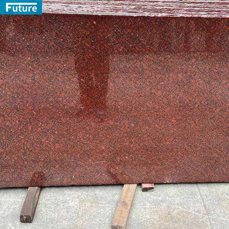 Natural Ruby Red Granite Slab For Villa Kitchen Island Countertop Wash Basin Sink Floor Tile Interior Wall Background Decor Stairase Outdoor Stone Engineering