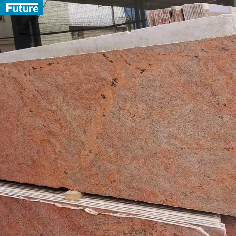 Natural Best Grade Rosso Multicolor Granite For Villa Kitchen Island Countertop Wash Basin Sink Floor Tile Interior Wall Background Decor Stairase Indoor Stone Engineering