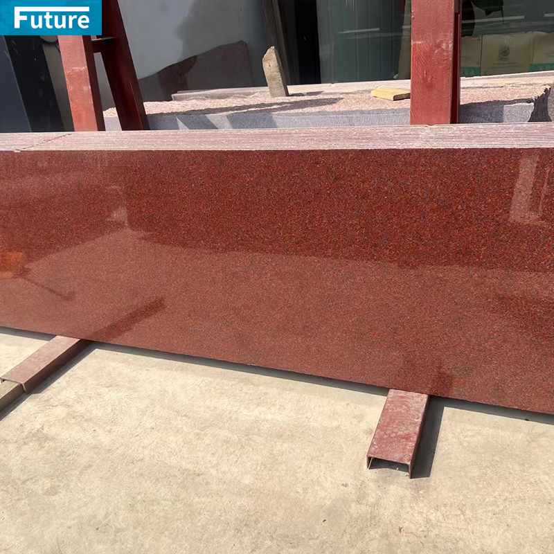 Polish Glazed Wholesales Durable Indian Red Granite Slab For Wall Veneer Ceiling Tiles Floor Tiles Kitchen Countertop Stone Projects