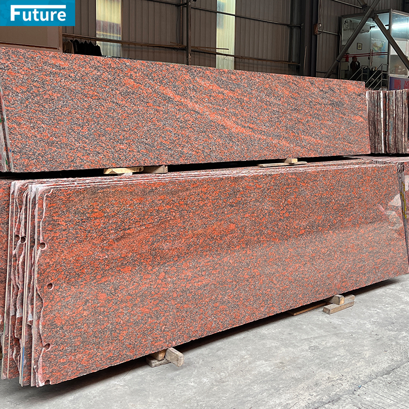 Wholesales Durable Red Purpary Granite Slab For Wall Veneer Ceiling Tiles Floor Tiles Kitchen Countertop Stone Projects Wall Panel House Decoration Staircase