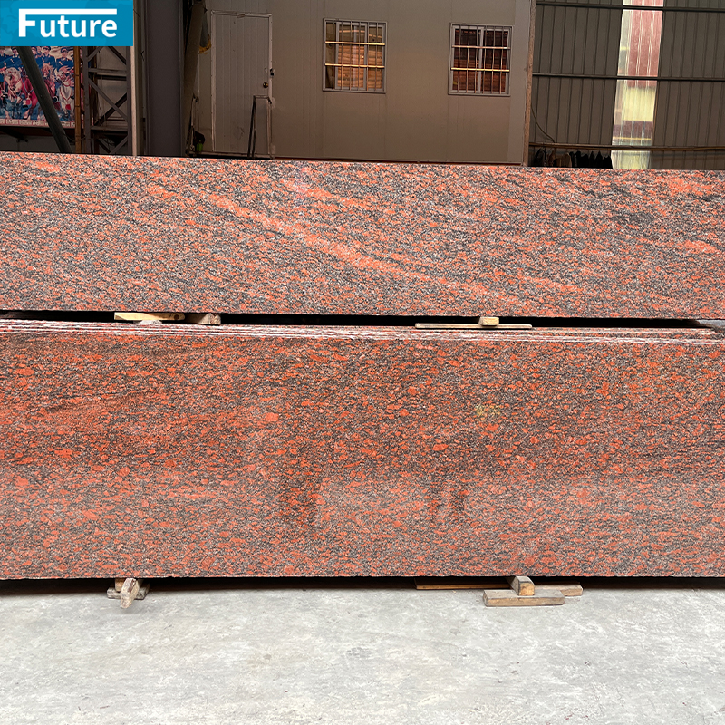 Wholesales Durable Red Purpary Granite Slab For Wall Veneer Ceiling Tiles Floor Tiles Kitchen Countertop Stone Projects Wall Panel House Decoration Staircase