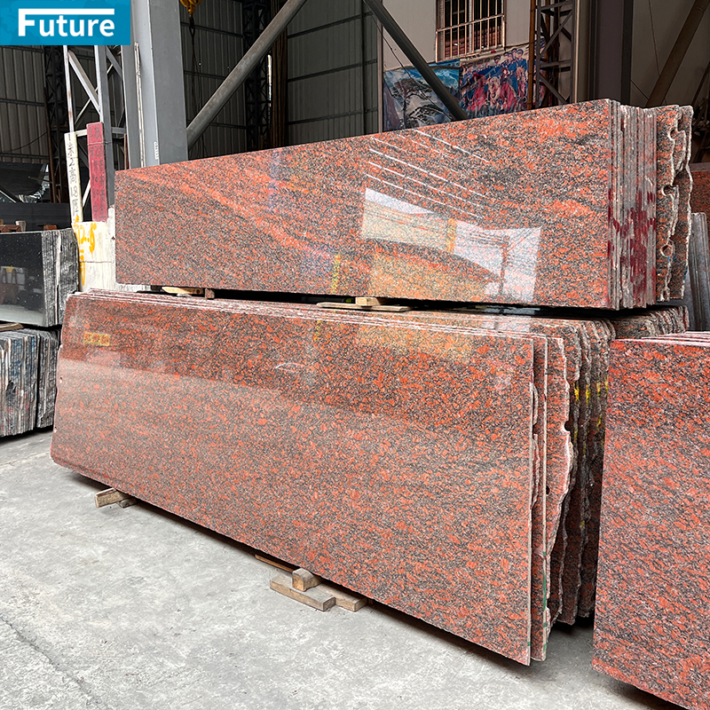 Wholesales Durable Red Purpary Granite Slab For Wall Veneer Ceiling Tiles Floor Tiles Kitchen Countertop Stone Projects Wall Panel House Decoration Staircase